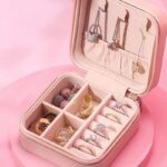 Mini PU Leather Travel Jewelry Storage Case for Rings Earrings Necklace