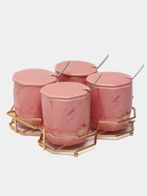 4-Piece Sugar Bowls Set With Holder