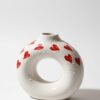 Ceramic Donut Vase with heart design