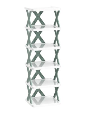 6 LAYER FOLDABLE SHOE RACK Plastic Shoe Rack