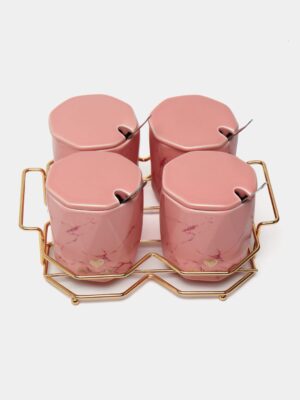 4-Piece Sugar Bowls Set With Holder