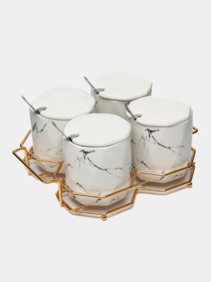 4-Piece Sugar Bowls Set With Holder