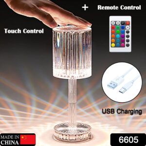 WhatsApp Image 2025-09-22 at 6.45.40 PM Crystal Table Lamp , Touch Control Atmosphere Nightstand Lamp With USB Charging Table Lamp (24.5 cm, Multicolor)