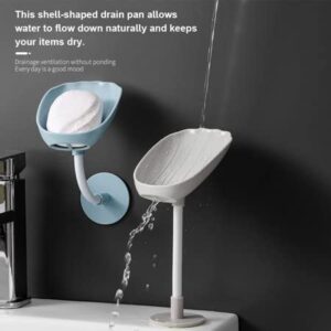 Soap Dish Wall Mounted Soap Dish No-Drilling Soap Holder Self Draining Waterfall Soap Tray Bar Soap Holder for Shower