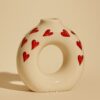 Ceramic Donut Vase with heart design
