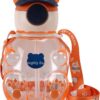 Unique Teddy Bear Kids Water Bottle with Straw & Strap for Girls & Boys 750 ml Water Bottle